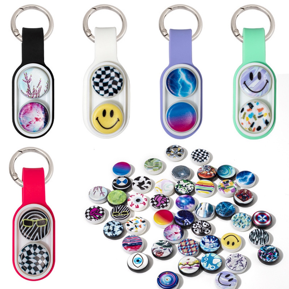 Poppuck Fidget Dekompresi Mainan Mobil Gantungan Kunci Puzzle Jump Bead Magnetic Magnet Keyring Kreatif Tas Liontin