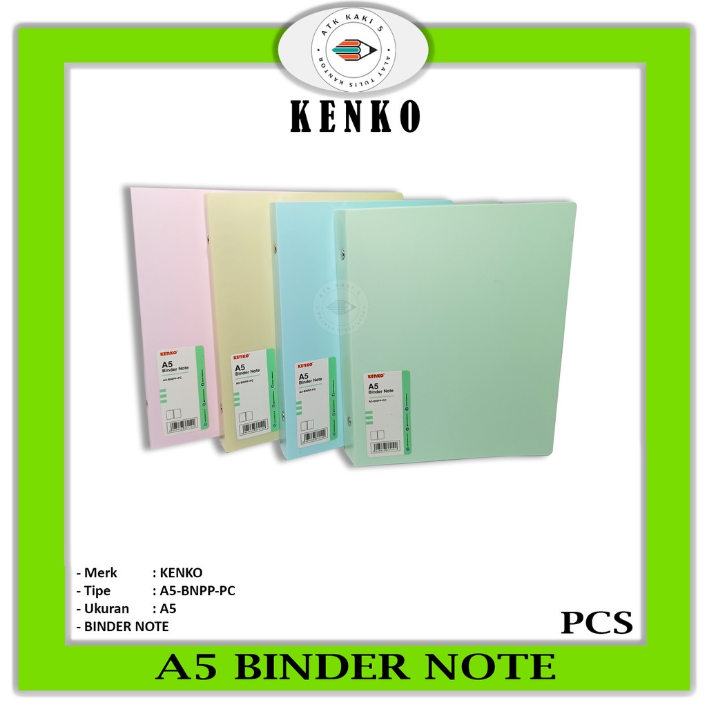 

KENKO - Binder Note Uk A5 Warna Pastel - Pcs