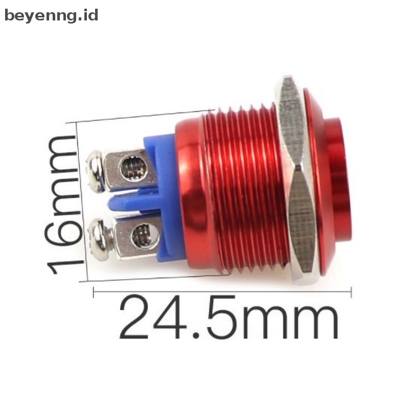 Beyen 1Pc Saklar Tombol Tekan Momentary 16mm Waterproof Mount Button Switch ID