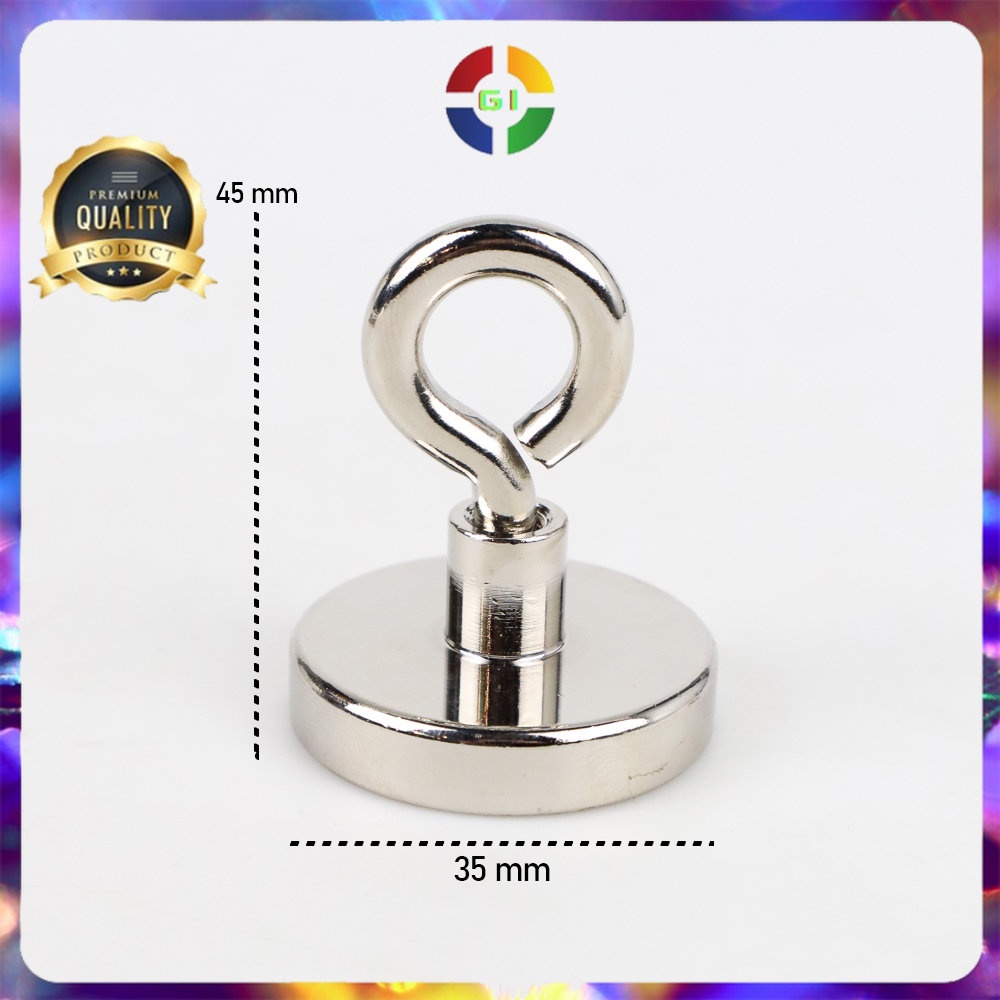 Magnet Gantungan Sheep Eye Hook Strong Neodymium 41 KG Silver