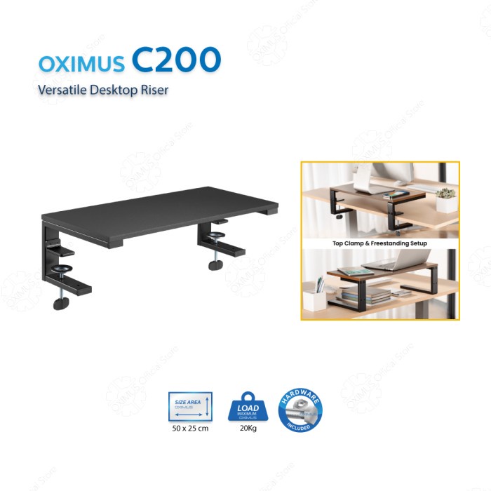 Desktop Monitor Riser Desk Shelf Stand Deskmount Clamp On OXIMUS C200