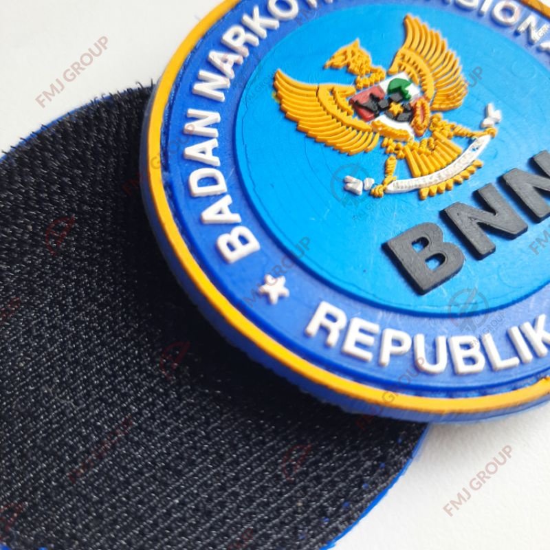 Patch Rubber Logo BNN BADAN NARKOTIKA NASIONAL / Emblem Logo BNN Prepet Velcro Tempelan Logo