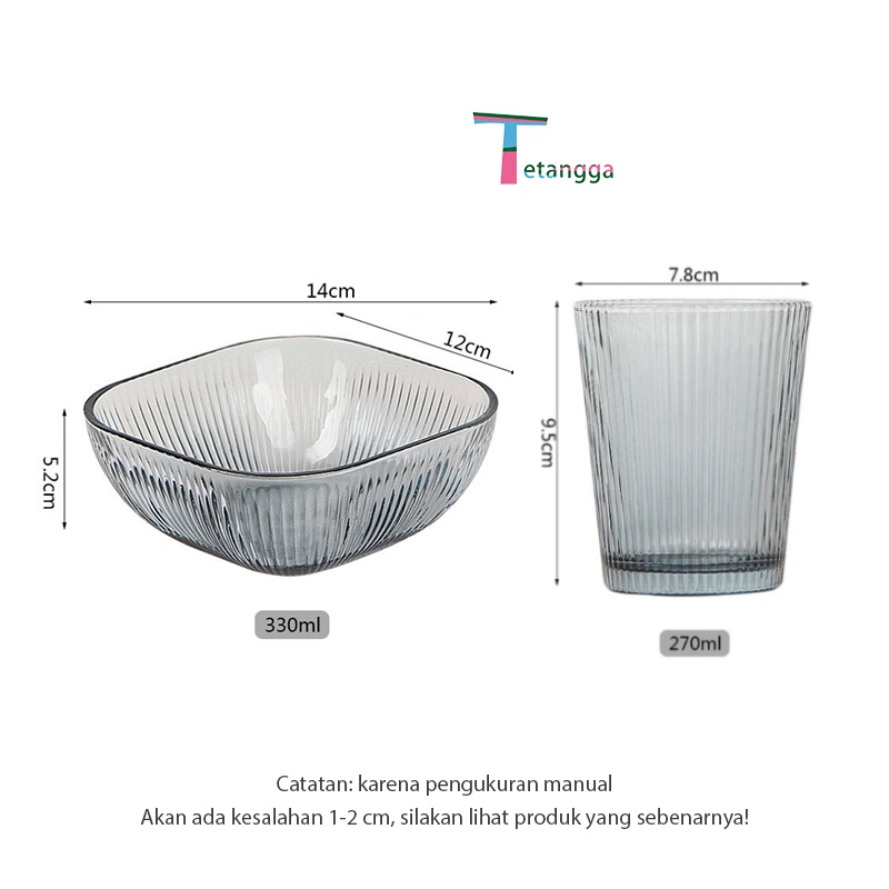 2PCS Mini Kecil Favorite Elegant Soup Sup + Gelas Royalex Teh Kopi Kaca Buatan Keluarga