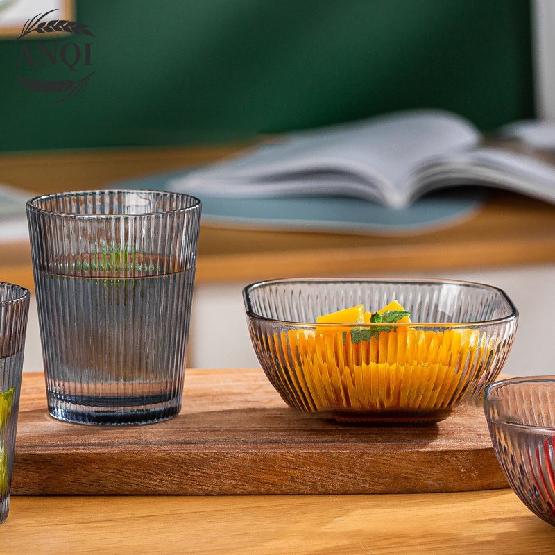 ANQI 1888 2 IN 1 Mangkok + Glass / Glass Soup Bowl With + Bowl Mangkuk Saji Kotak Kaca Tebal