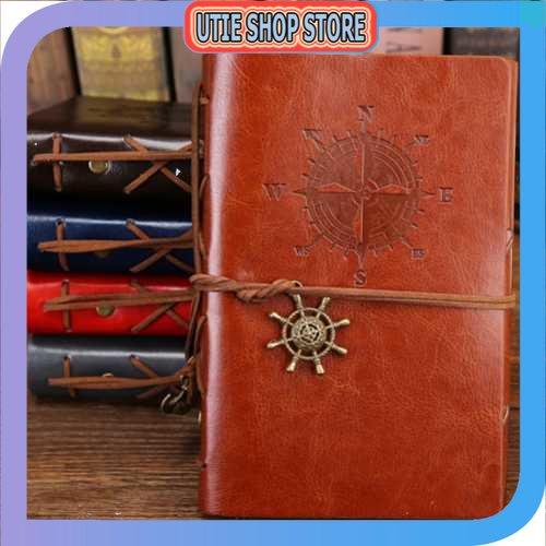 

UTIE STORE - PHANTACI Buku Catatan Binder Kulit Retro Compass Kertas A5 - ZB045