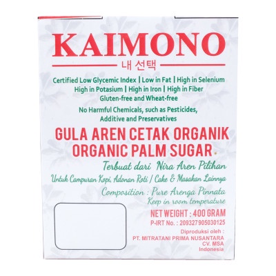 

KAIMONO Gula Aren Cetak Organik Box 400 g