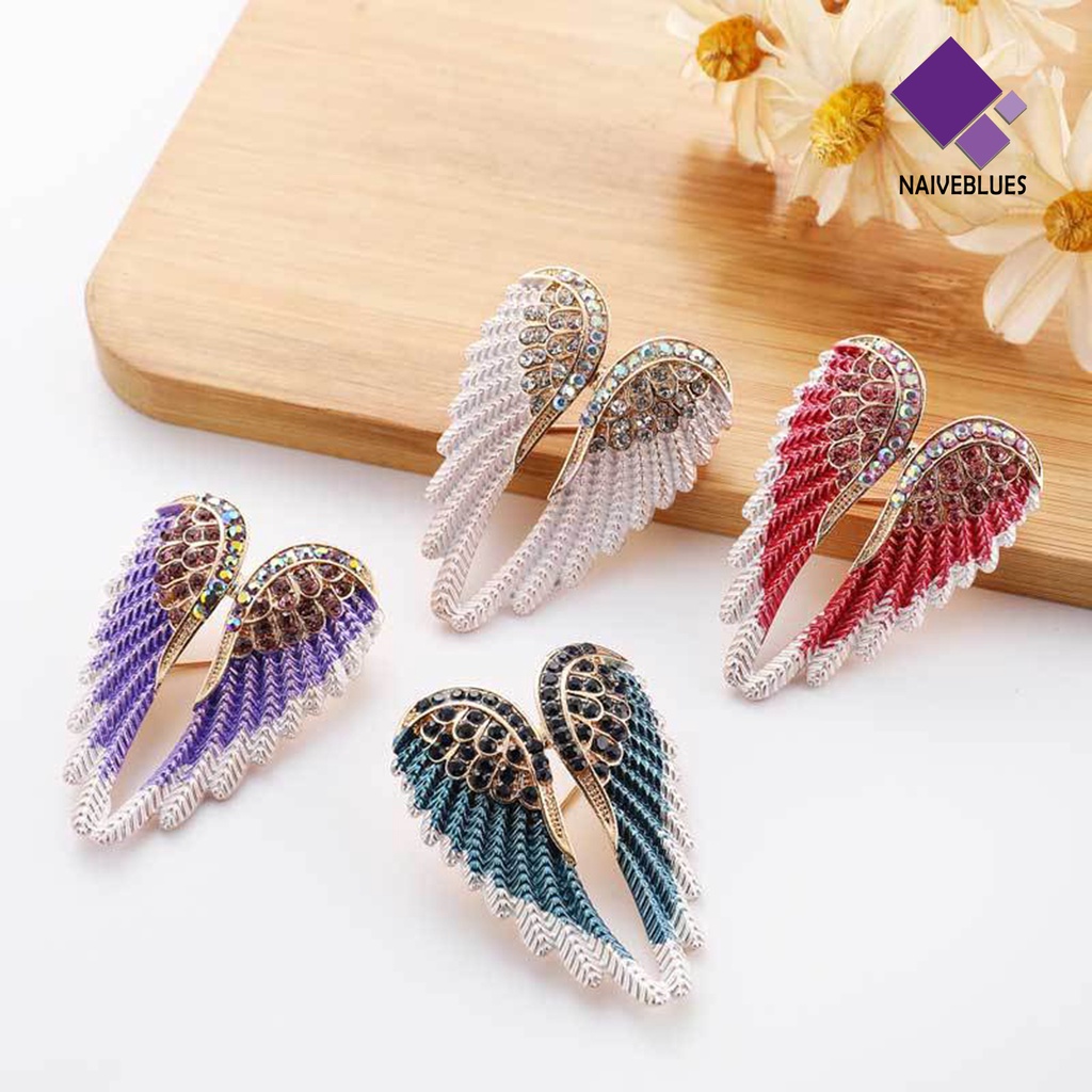 &lt; Naiveblues &gt; Bros Pin Berlian Imitasi Bentuk Geometris Electroplating Temperamen Pakaian Yang Serasi Klasik Malaikat Lady Brooch