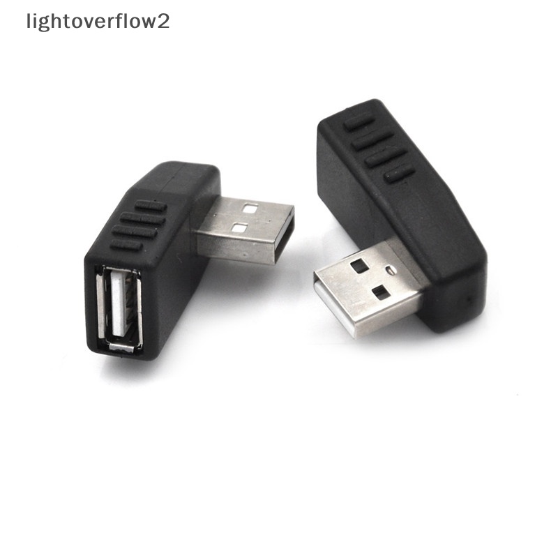 [lightoverflow2] Usb 2.0 Male to Female Adaptor Siku Konektor Ekstensi Berbentuk L [ID]