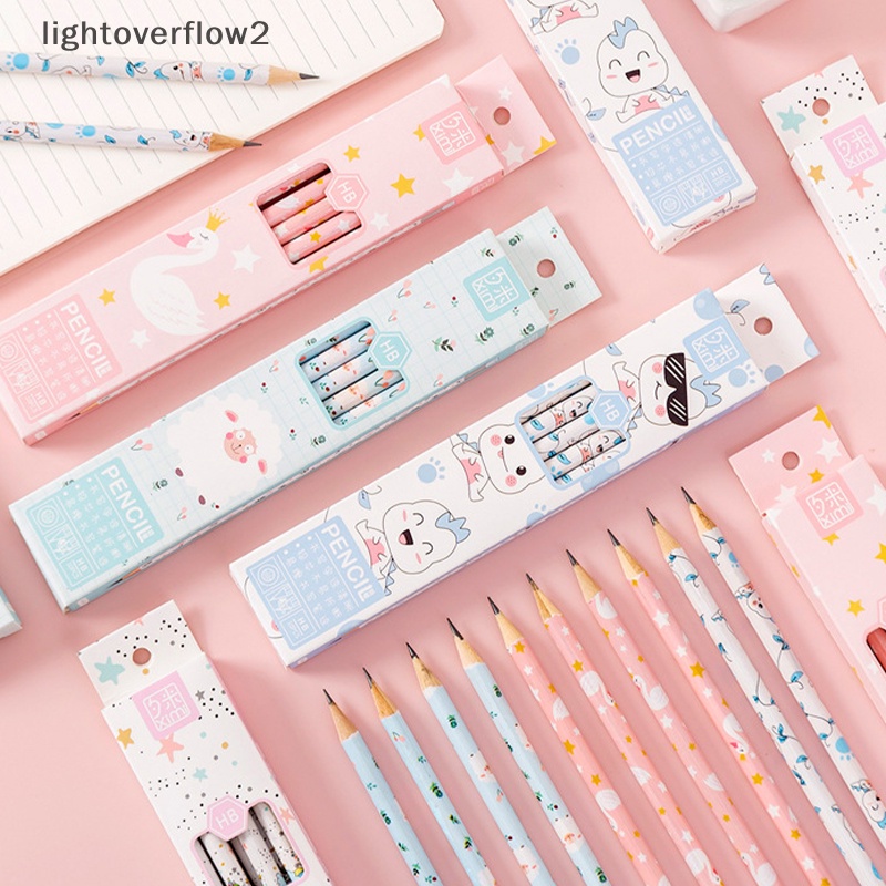 [lightoverflow2] 10pcs Pensil Kartun Lucu HB Lead Paing Drawing Pencil Student Wrig Drawing Sketch Pen Untuk Alat Tulis Sekolah [ID]