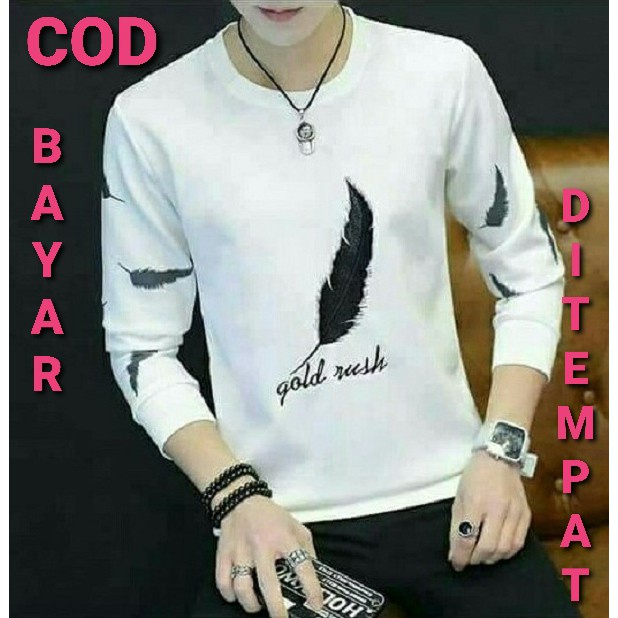 COD/DS2/M-L-XL KAOS PRIA LENGAN PANJANG AGUS THAMRUS  BAHAN BABYTERRY ADEM 5 WARNA