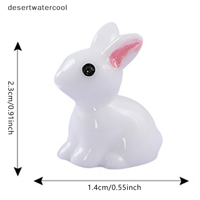 Deid5/10pcs Miniatur Taman Patung Kerajinan Lucu Dekorasi Taman Resin Bunnies Martijn