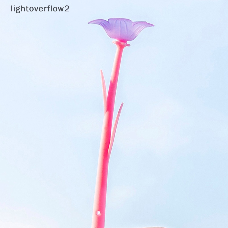 [lightoverflow2] 1pcs Bunga Kreatif Temukan Cahaya Dan Berubah Warna Gel Pen Bahan Silikon Ujian Siswa Wrig Sig Pen [ID]
