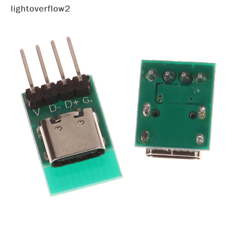 [lightoverflow2] 1pc Konektor PCB USB TYPE-C Ke Dip Papan Tes Pin Board Solder Female Dip Pin Header Adapter [ID]