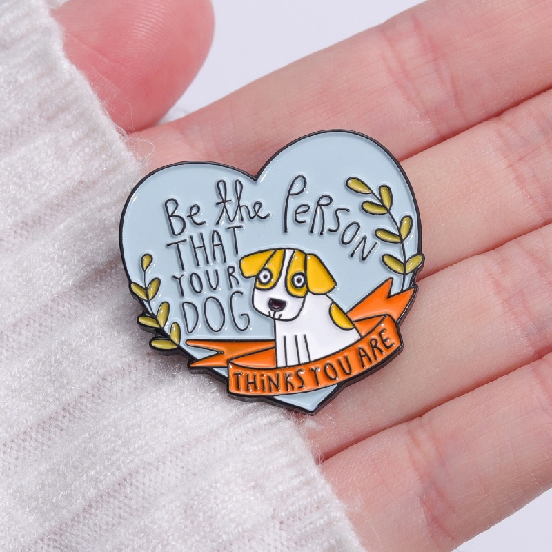 Lucu Berpikir Anda Enamel Pin Lucu Jantung Anjing Bros Lencana Kerah Pin Kartun Hewan Perhiasan Aksesoris Hadiah Untuk Teman