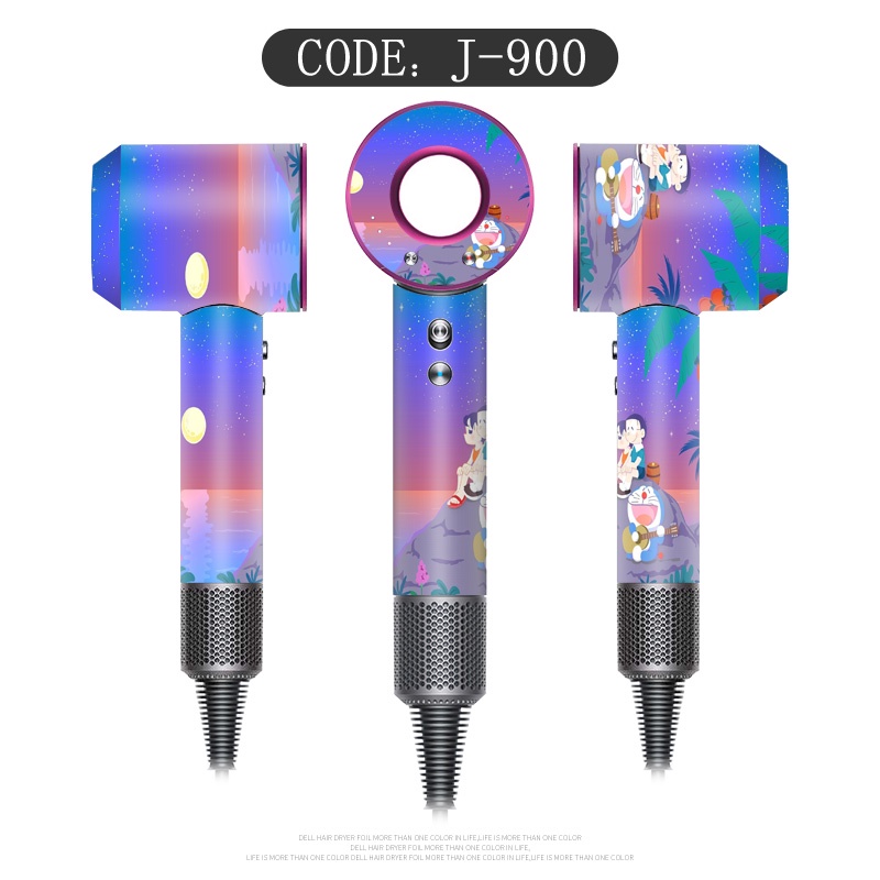 Doraemon Stiker Universal Tahan Air Tahan Minyak Untuk Dyson Hair Dryer Sticker Dyson Hair Dryer Film Shell Penutup Pelindung Crayon Shin-chan Film Pelindung