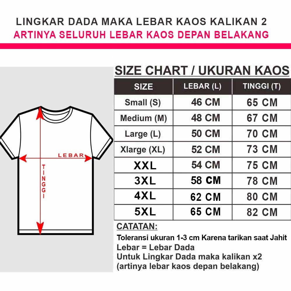 Foratjin- Kaos Polos Standar &amp; JumboPria Wanita Oversize Katun Combed 30s [ Size M- 5XL]