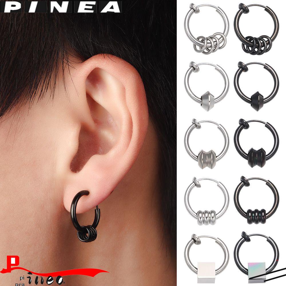 Anting Nanas Tanpa Lubang Wanita Pria Tanpa Sakit Anting Klip Anting Untuk Remaja Berbentuk Cincin Hoops Palsu