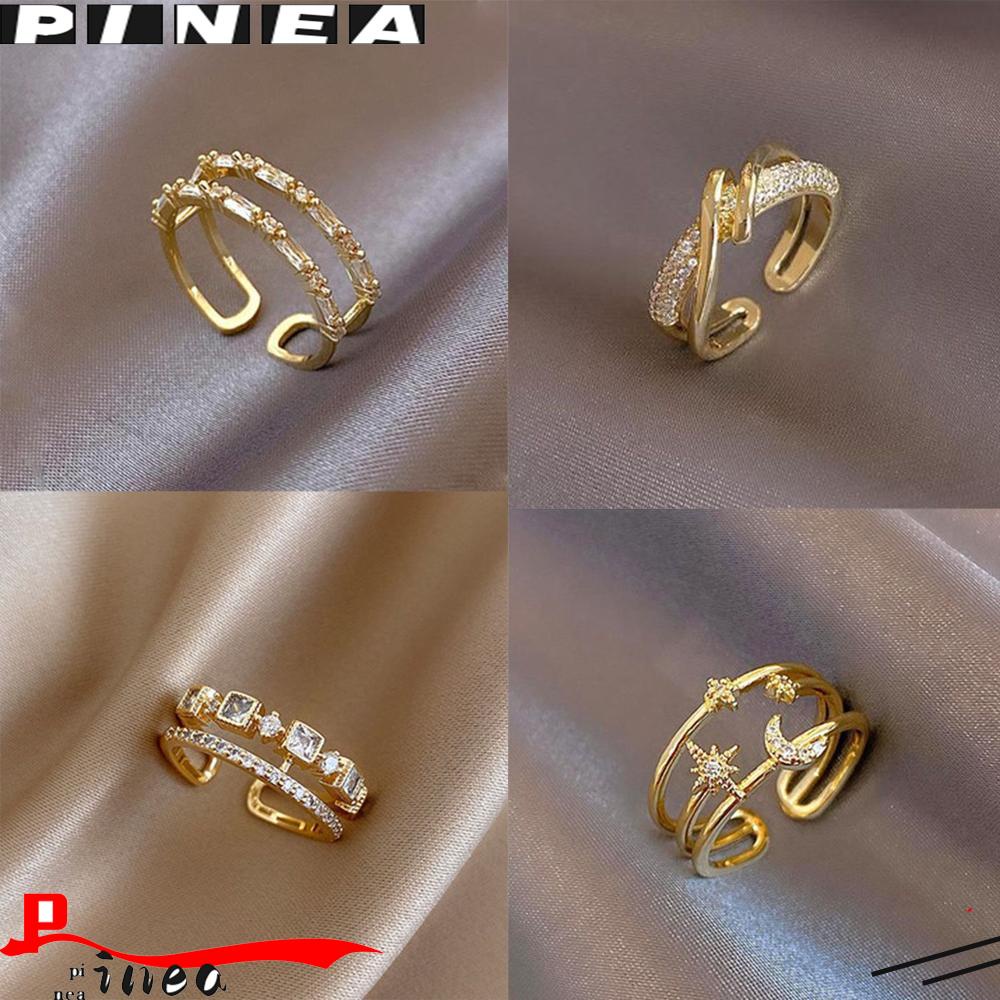 Nanas Pembukaan Cincin Wanita Gadis Mode Baru Gothic Mewah Cincin Jari Perhiasan