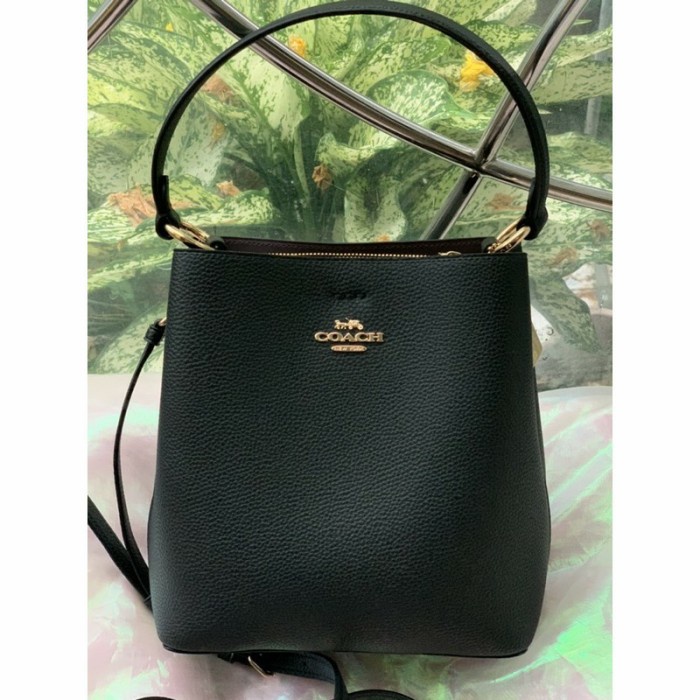 Coach Small Town Bucket Bag In Signature Canvas Small - black