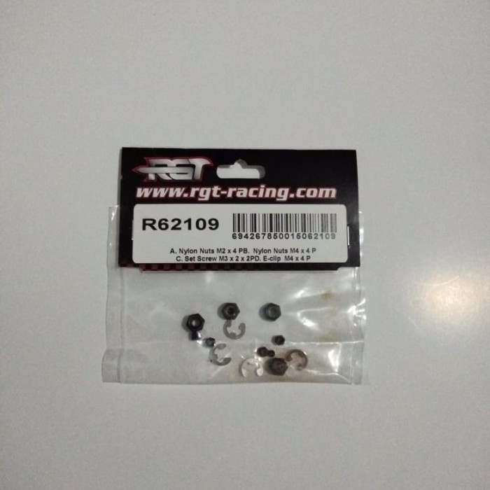 RGT 136161 R62109 nylon nuts, set screw, E-clip