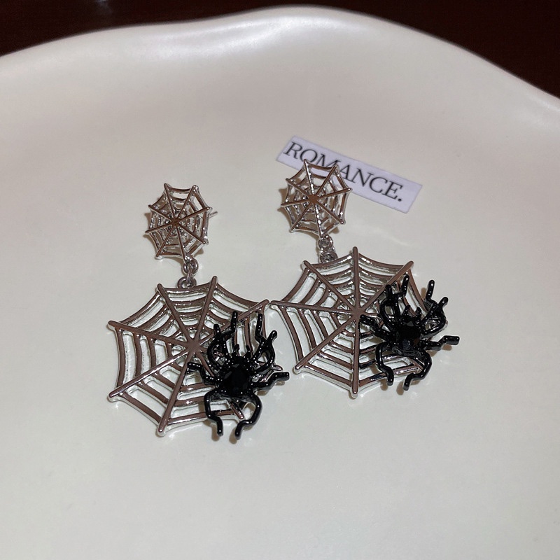 Eropa Amerika Berlebihan Desain Unik Rasa Spider Web Niche Fashion Berkelas Anting