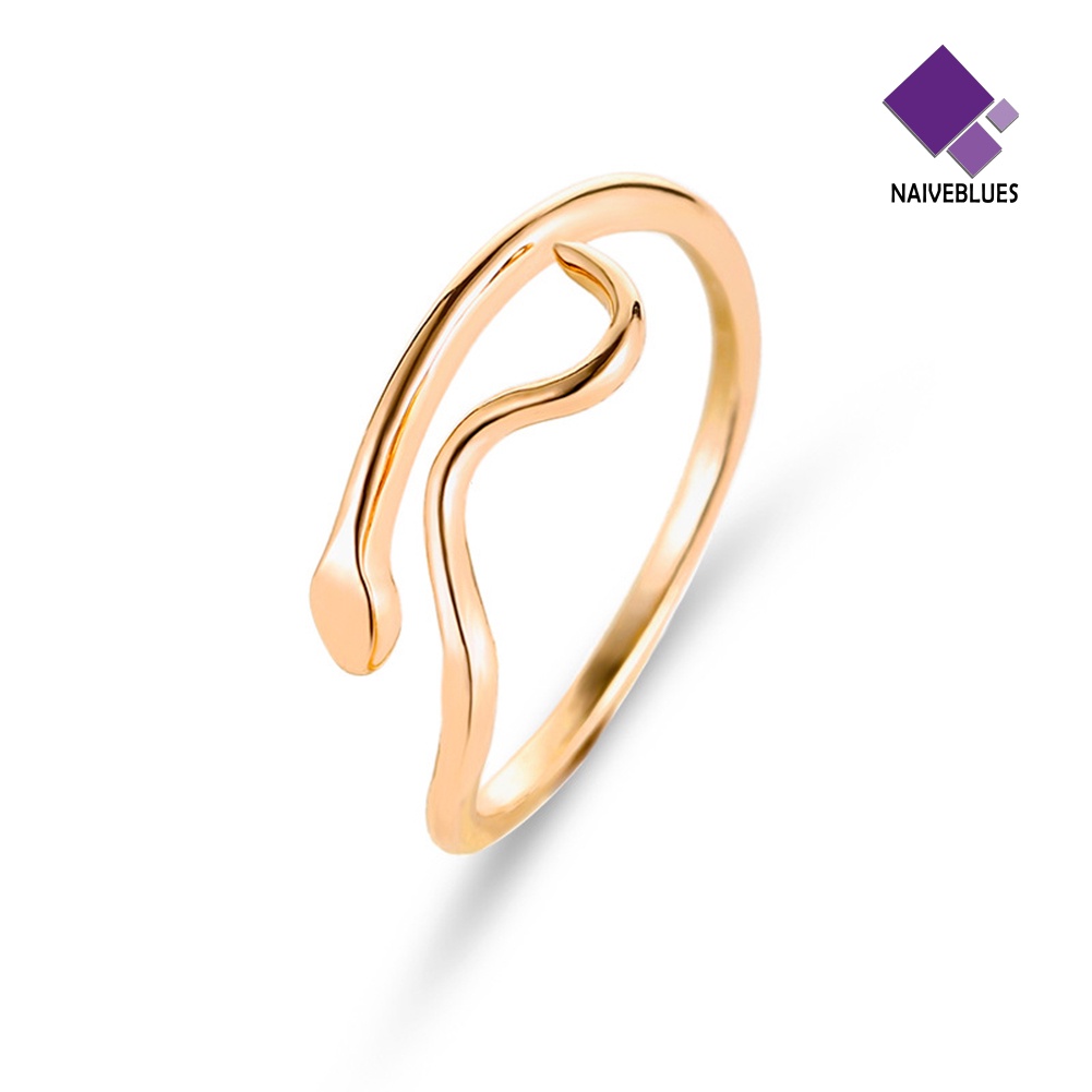 &lt; Naiveblues &gt; Fashion Adjustable Gelombang Air Ripple Wanita Jari Cincin Pesta Dekorasi Hadiah