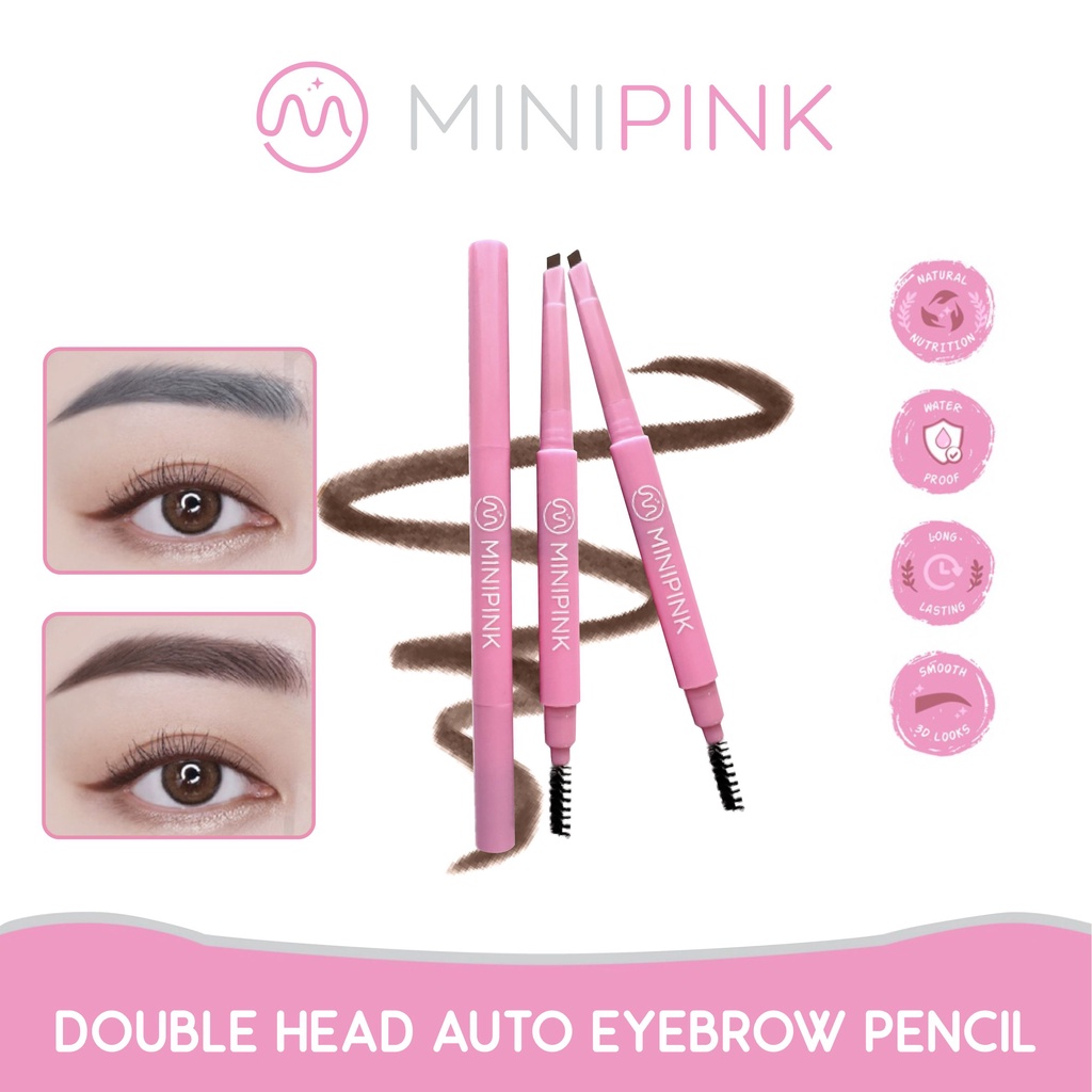 MINIPINK Double Head Automatic Eyebrow Pencil Pensi Alis Pigmen Kepala Ganda MP008