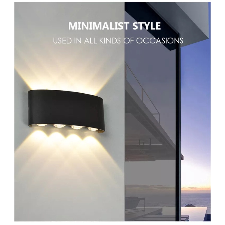 Lampu Dinding LED Outdoor / Indoor Wall Light Minimalis 2w 4w 6w 8w 2arah estetik minimalis