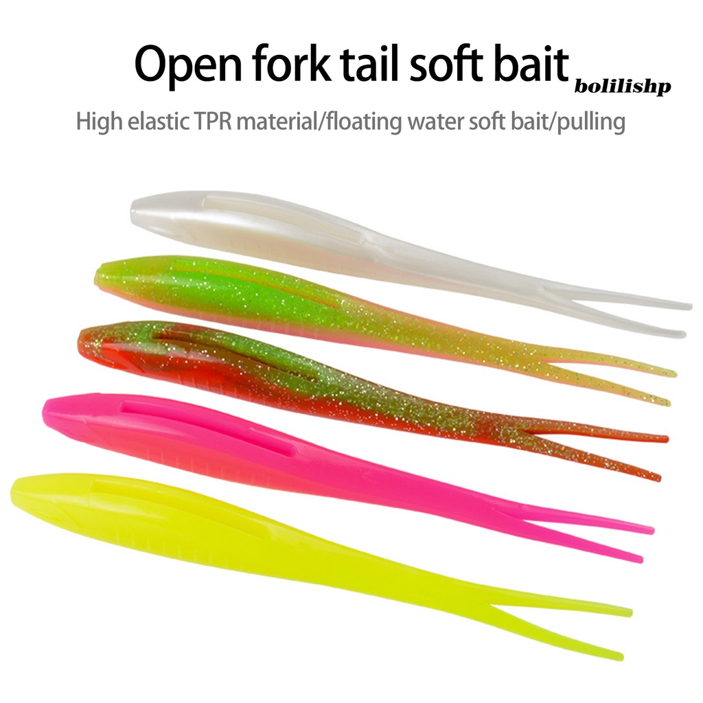 Bo-3pcs 17cm/16g Soft Lure Elastisitas Tinggi Tahan Gigit Menggoda Simulasi Besar Bercabang Ekor Mengambang Umpan Memancing Aksesoris