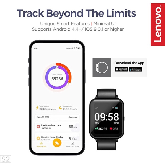 Smartband Lenovo S2 Smartwatch Multiguna Sport Exclusive