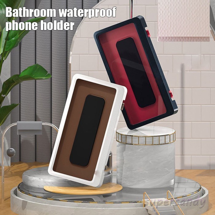 [ OBJ ] Waterproof Case Phone Holder Magic Box Kotak HP Kamar Mandi Gantung
