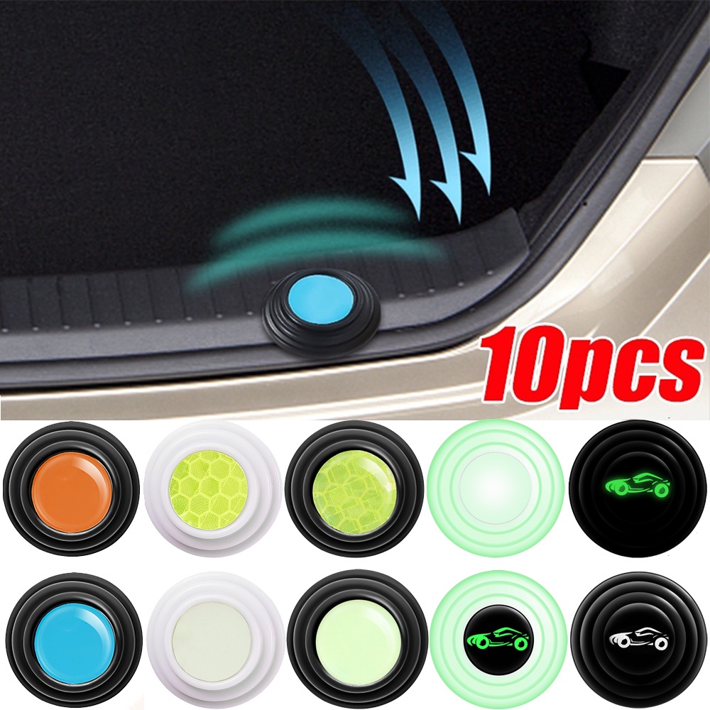 1/10pcs Anti-Noise Silent Buffer Gasket Reflektif Silikon Pelindung Stiker Anti-shock Pad Penebalan Perekat Diri Universal Luminous Pad Pintu Mobil Anti-Tabrakan Pad