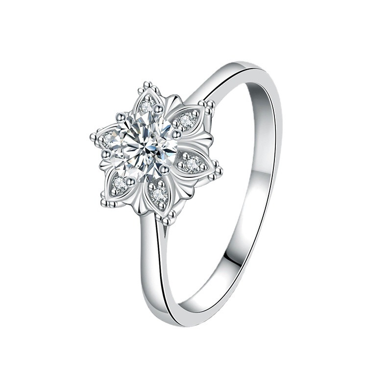 Goldkingdom Aksesoris Perhiasan Fashion Ready Stock Lumut Berlian Cincin Terbuka Carat Sun Flower Ring