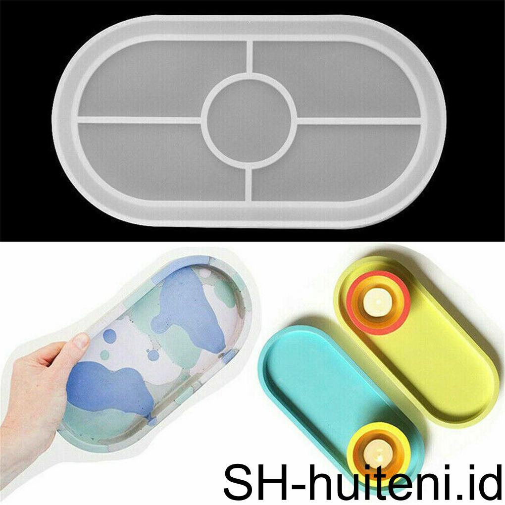 Diy Cetakan Oval Cetakan Baki Perhiasan Lembut Fleksibel Untuk Dekorasi Rumah Kantor
