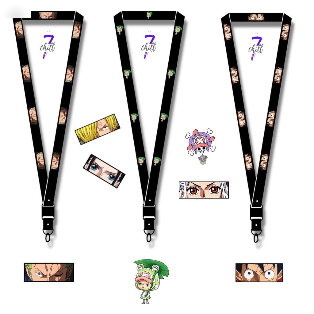 

Lanyard One Piece Luffy Zoro Nico Robin Yamato Sani Chopper ID Card Custom Anime Lucu Tali Gantungan Pods Name Tag Kartu Nama