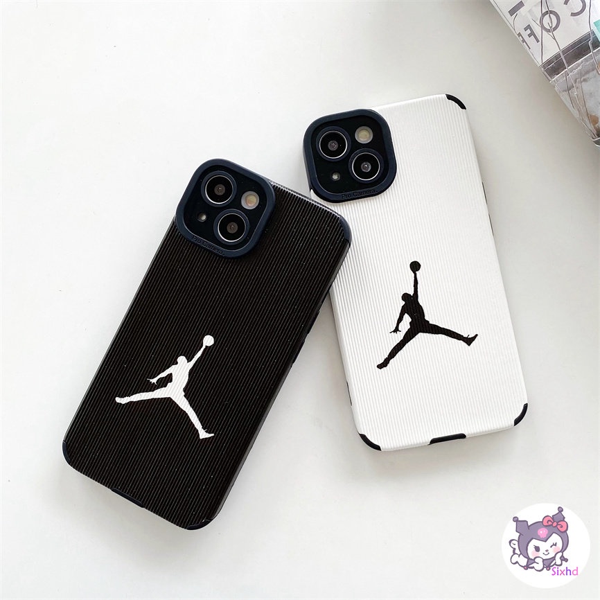 IPHONE Pasangan Basket Hitam Putih Sederhana Kompatibel Untuk Iphone14 13 12 11 Pro Max SE 2020 X Xr Xs Max8 7 Plus Perlindungan Shockproof Casing Ponsel Sarung Silicon Lembut XJJJJ