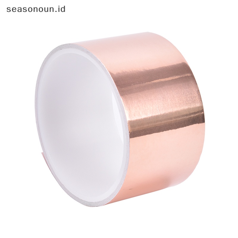 Seasonoun 50mm x 3m EMI Copper Foil Shielding Tape Konduktif Self Adhesive Barrier GitarNew.