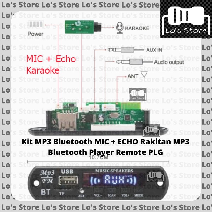 Kit MP3 Bluetooth Rakitan MP3 Bluetooth Player Remote PLG MIC + ECHO