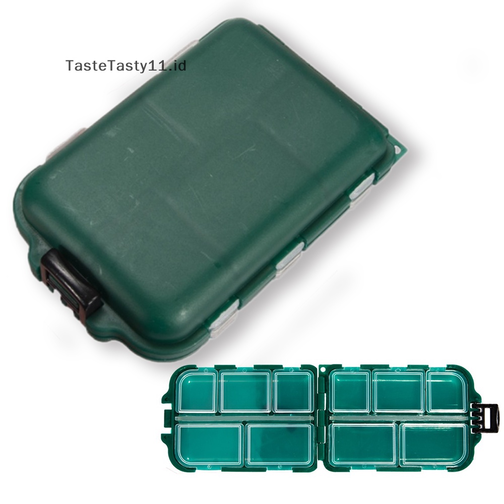 Tastetasty 1pcs Kotak Pancing Mini Tackle 10sekat Untuk Plastik Bening Kecil Anti Air.
