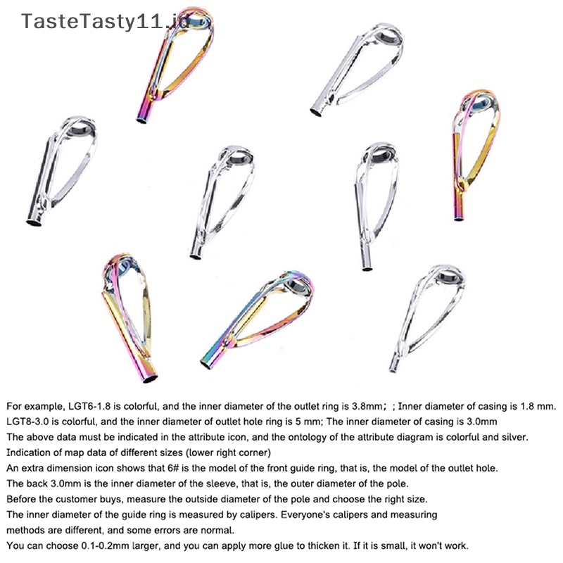 Tastetasty 1pc Sliver/Rain Top Tip Guide Ring Bebas Kusut Untuk Berputar Pancing Pancing Aksesoris.