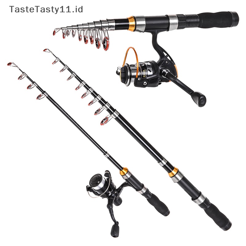Tastetasty Portable Spin Fishing Rod Tough Carbon Fiber Power Telescopic Travel Sea Boat Pancing.
