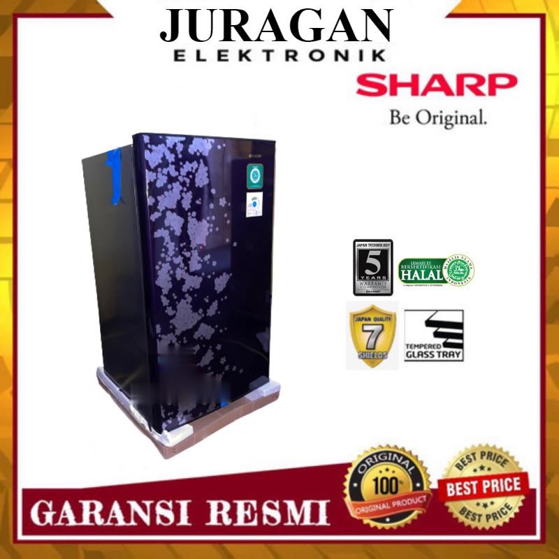 LEMARI ES 1 PINTU SHARP SJN162DVR MOTIF BUNGA KULKAS SHARP SJ-N 162 D