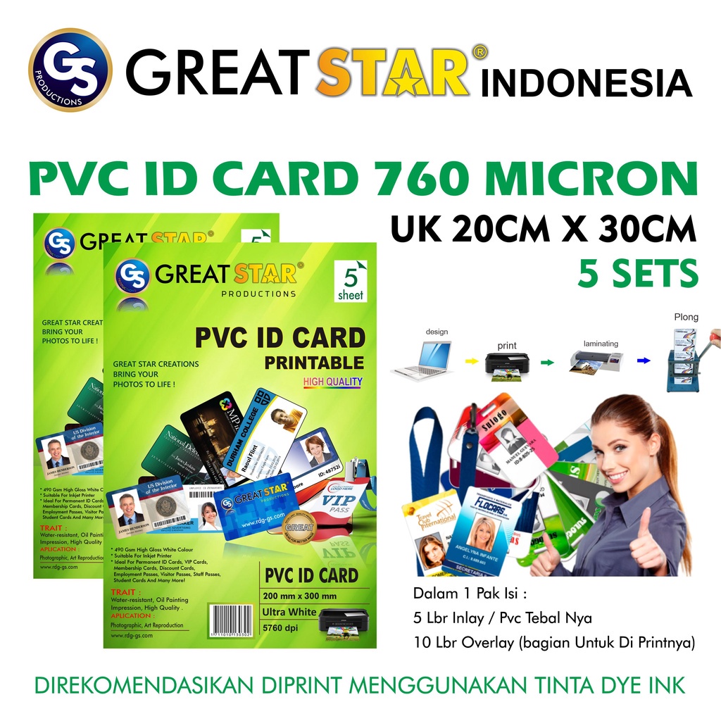 

PVC ID Card Great Star Hijau 5 Set