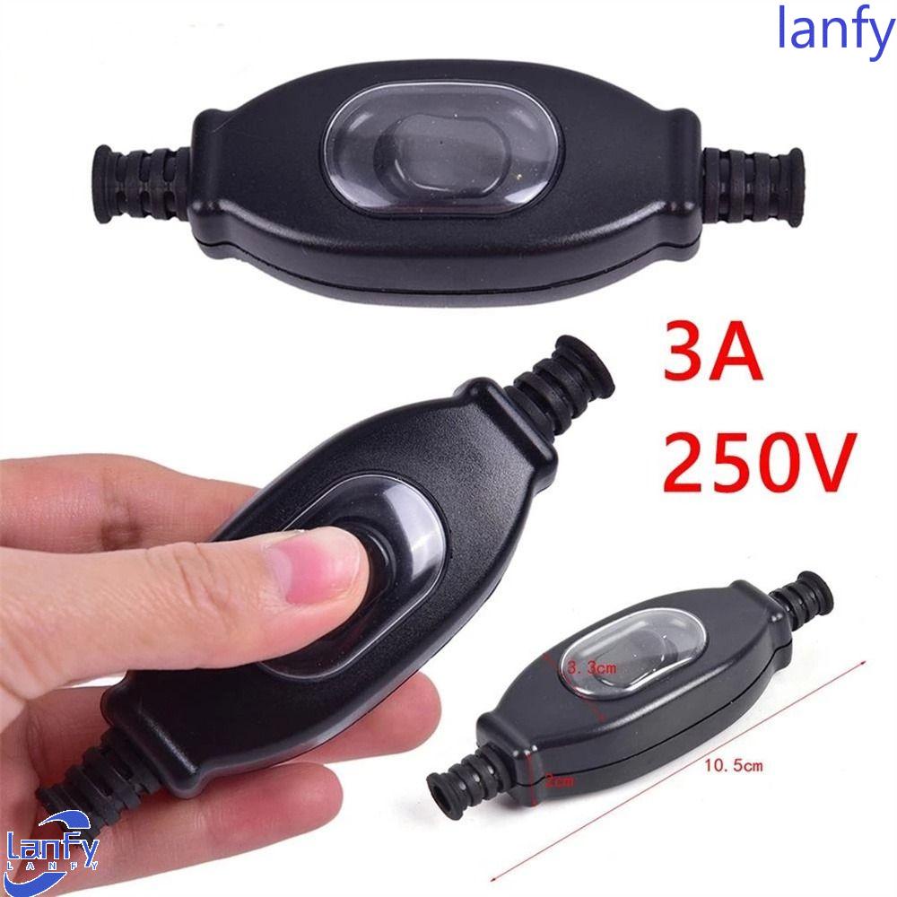 Lanfy Saklar Kabel IP65 3A 250V Waterproof Inline ON/Off Double Cut Round Wire Saklar Debu