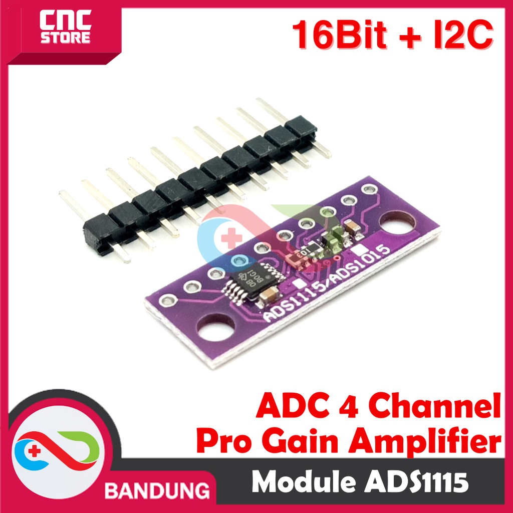 MODUL 16BIT I2C ADS1115 ADC 4 CHANNEL WITH PRO GAIN AMPLIFIER ARDUINO