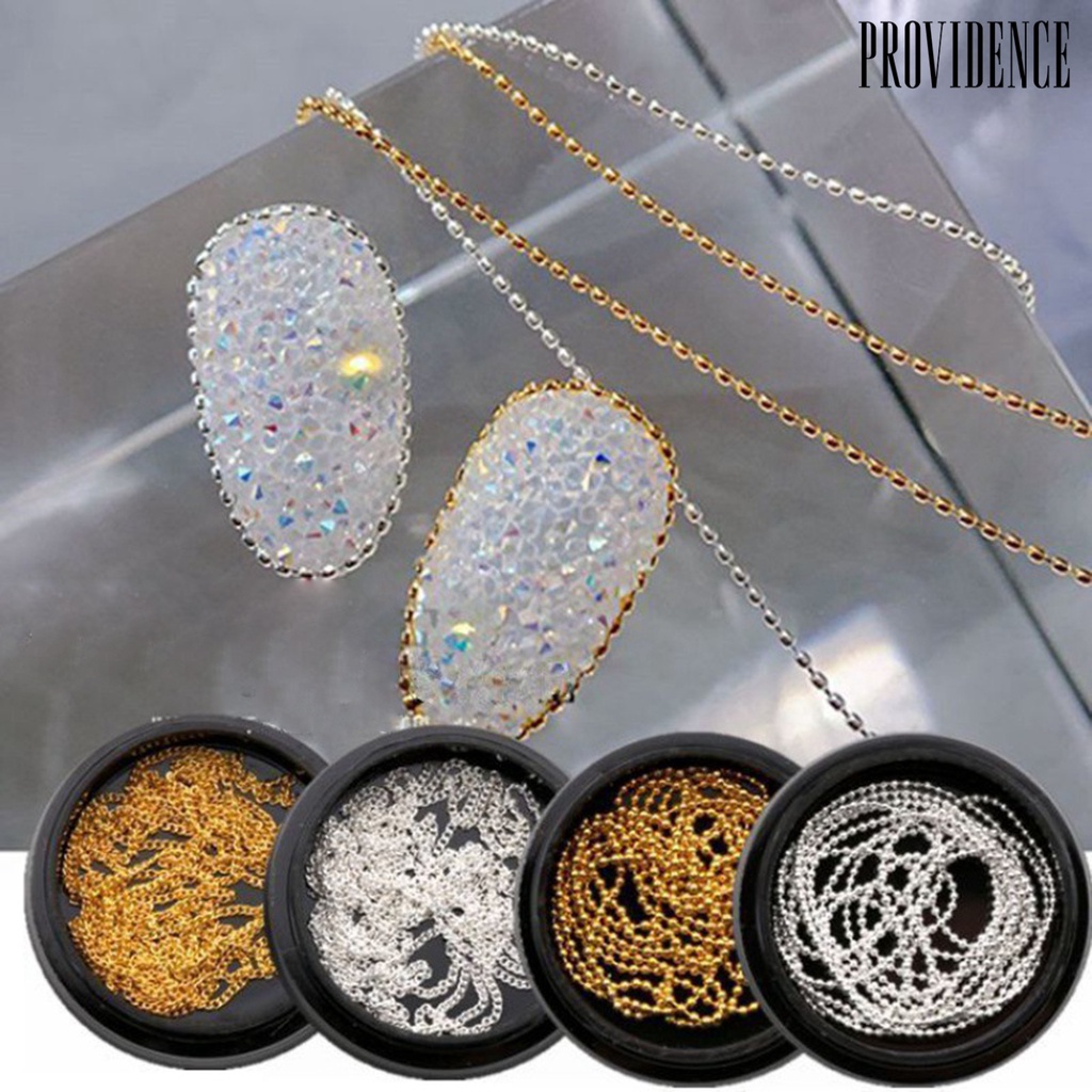 Providence 1kotak 1M Rantai Nail Art Semua Desain Dapat Dipotong DIY Dekorasi Nail Art Rantai Logam Perhiasan Alloy Manicure Nail Jewelry Aksesori