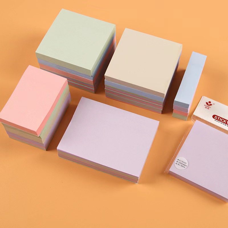 

（100 Lembar） Morandi Color Sticky Note Memo Label Sticker Bookmark Warna-warni Note Pad Stationery Sekolah