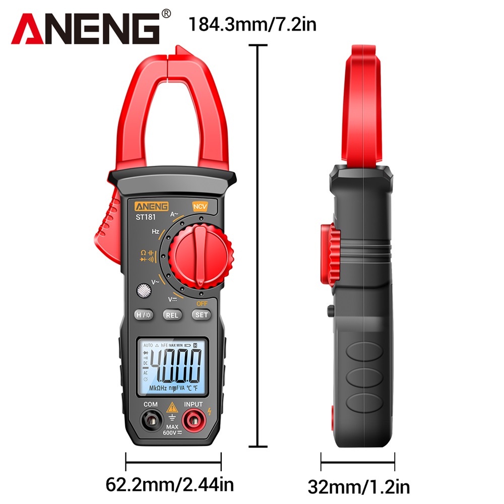 Taffware Aneng Digital Multimeter Voltage Tester Clamp St181 Red / Perlengkapan Rumah Tangga Murah / Perlengkapan Alat Pertukangan Renoveasi Rumah Alat Pemeliharaan Rumah Lainnya / BERKUALITAS