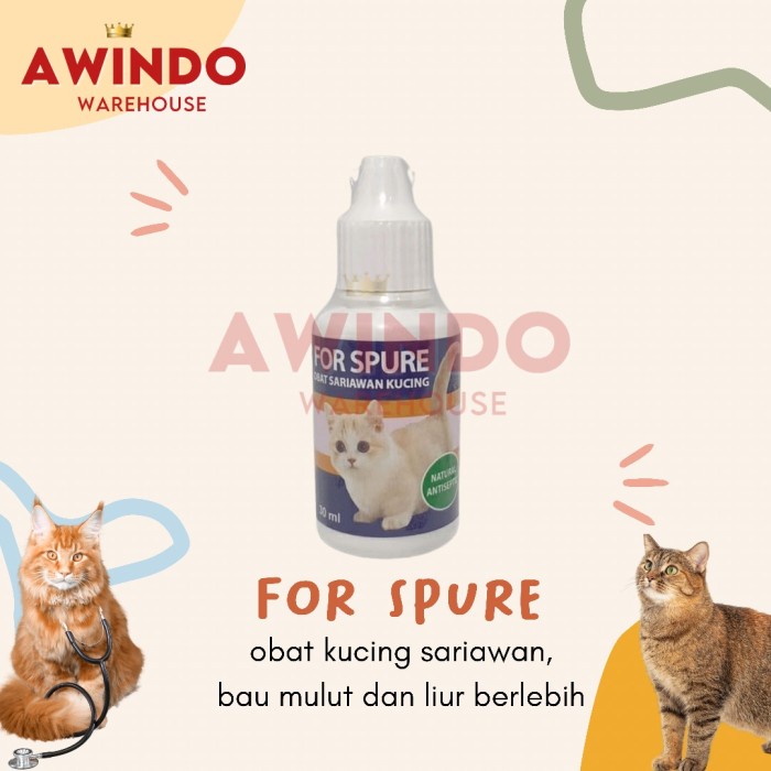 FOR SPURE - Obat Sariawan Bau Mulut Liur Berlebih Kucing 30ml