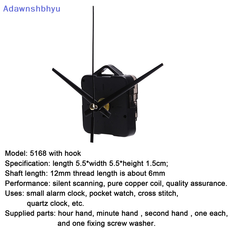 Adhyu Mute Jam Dinding DIY Movement Mesin Silver Tangan Repair Kit ID